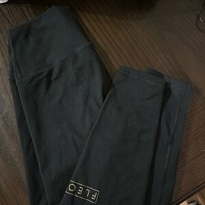 Fleo medium black leggings gold writing